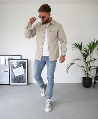 Capo Overshirt In Light Stone