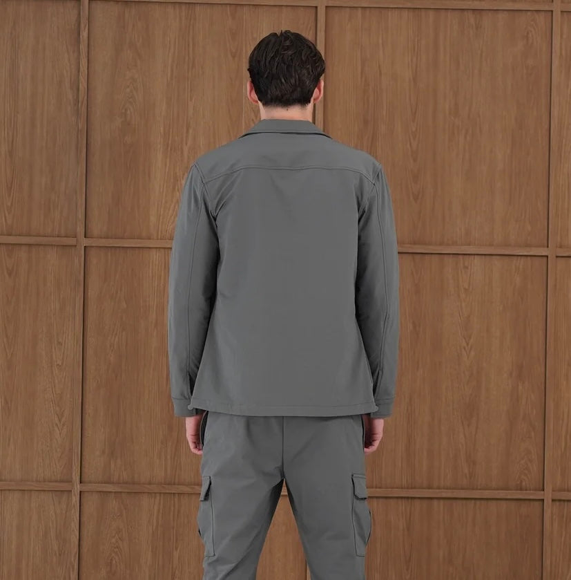 Capo Utility Overshirt In Charcoal