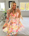 Kay Floral Dress In Peach