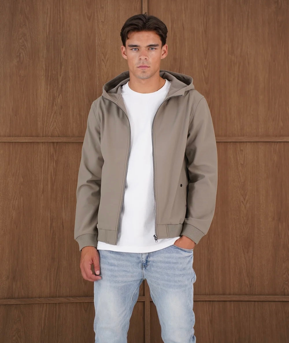 Capo Soft Shell Hood Jacket In Olive