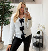 Betsy Bow Jumper In Grey
