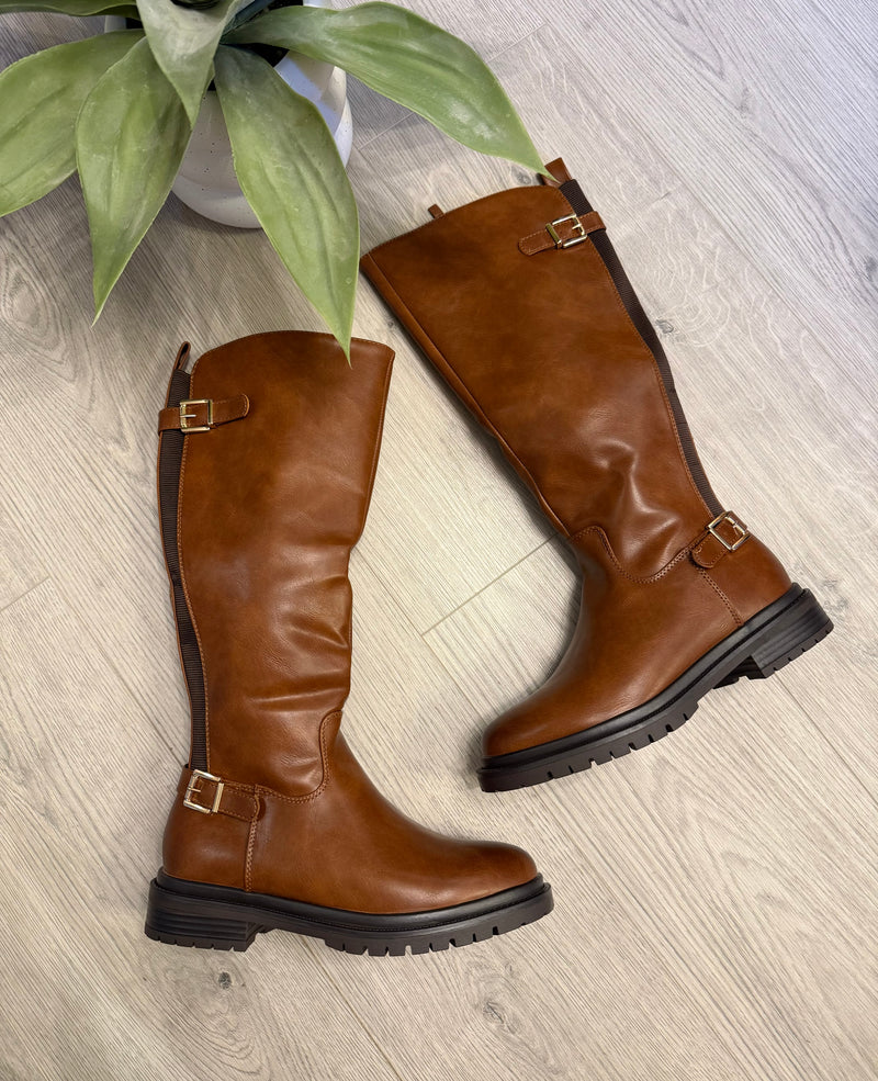 Taylor Knee Boots In Tan