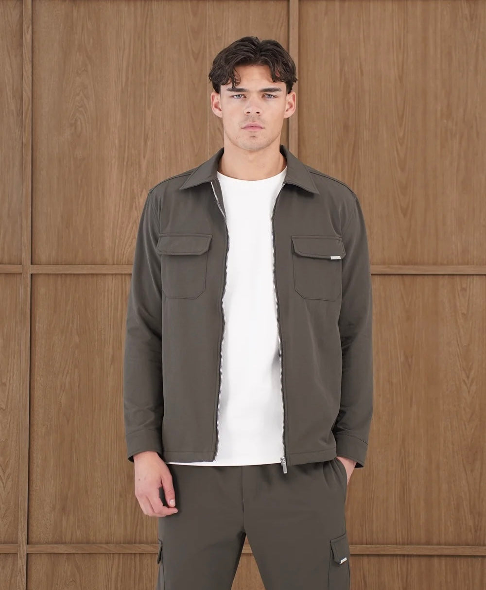 Capo Utility Overshirt In Khaki