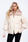 Paige Puffer Jacket In Beige