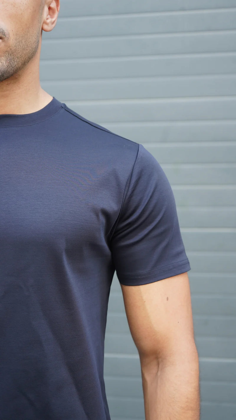 Capo Mercerised T-Shirt In Navy