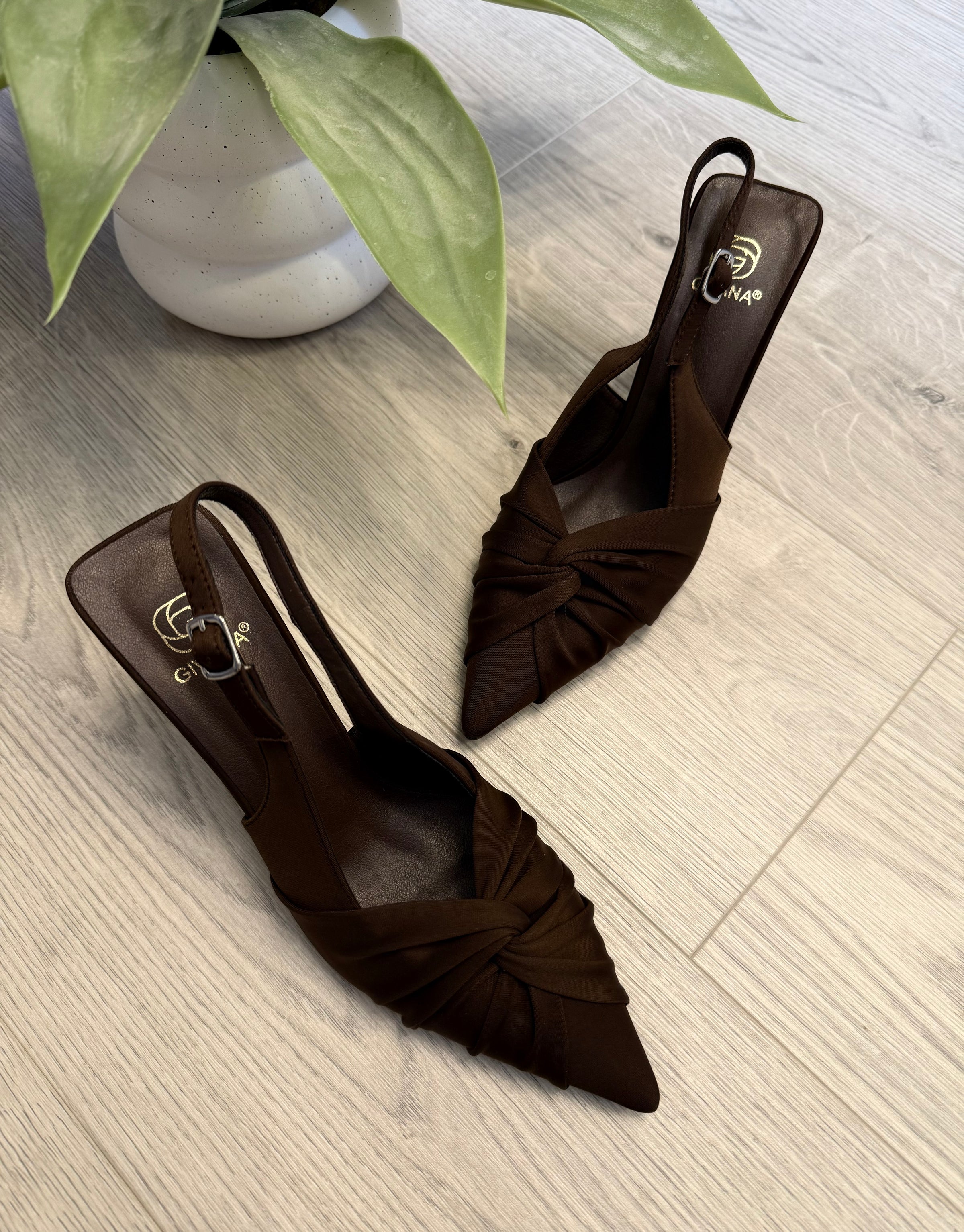Charlie Pointed Shoes In Chocolate Brown