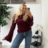 Jessie Ribbed Jumper In Burgundy
