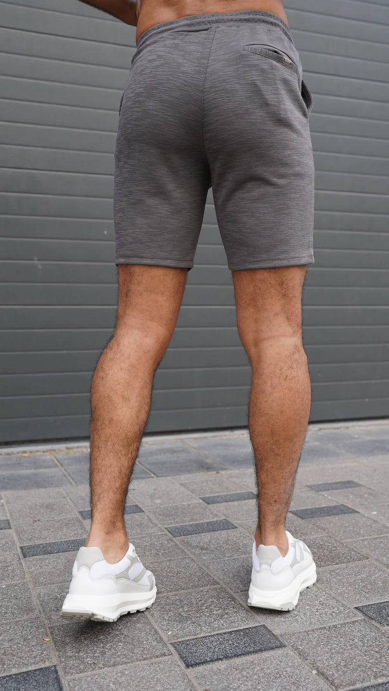 Capo Jersey Slub Shorts In Charcoal