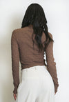 Talia Textured Top In Chocolate