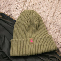 Organic Cotton Beanie In Olive