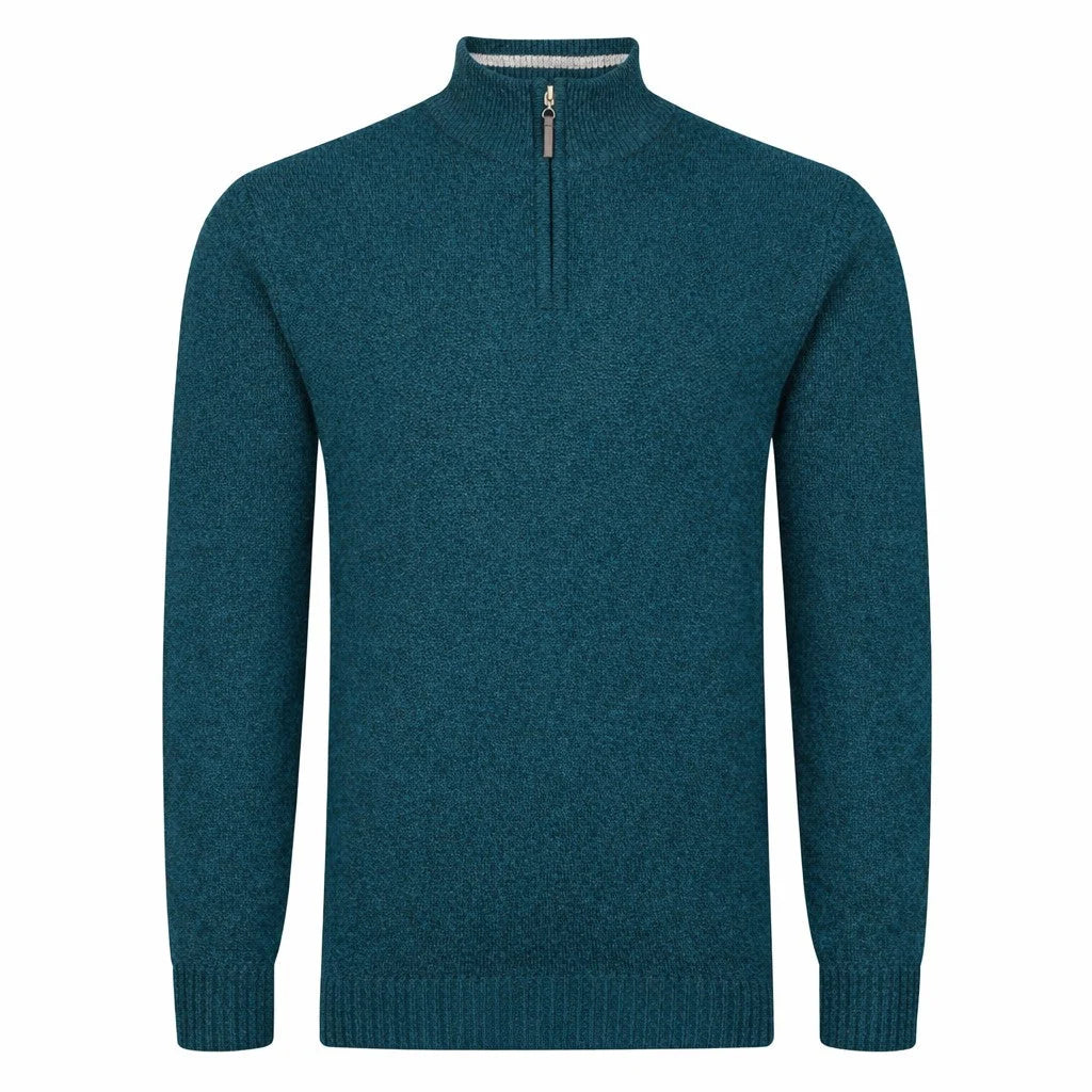 1/4 Zip Sweater In Teal