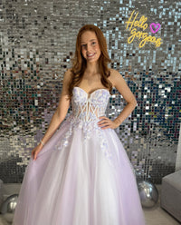 Jora Collections Full Skirted Prom Dress In Lilac/Mint
