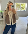 Sienna Shearling Gilet In Taupe