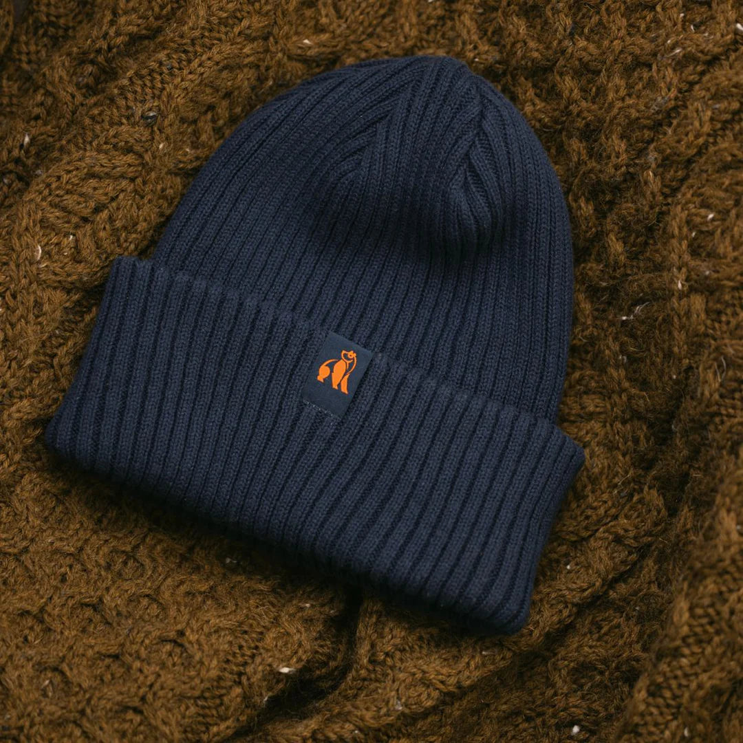 Organic Cotton Beanie In Navy