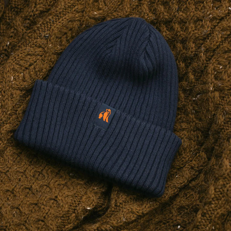 Organic Cotton Beanie In Navy