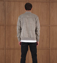 Capo Faux Suede Bomber Jacket In Olive