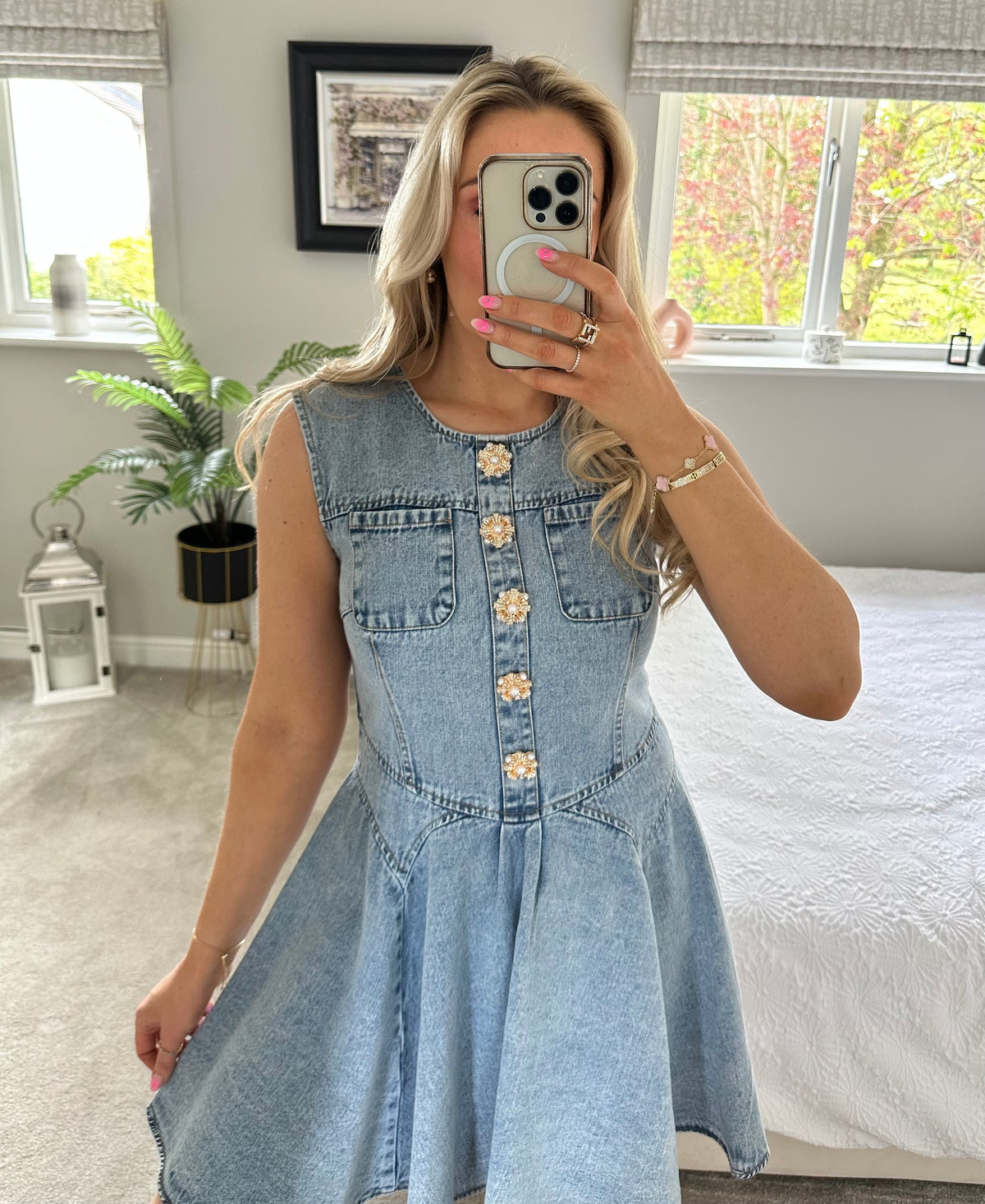 Francesca Denim Dress In Light Denim