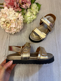 Sophie Strap Sandals In Gold