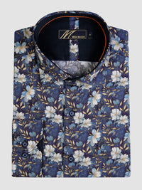 Mish Mash Floral Shirt In Navy