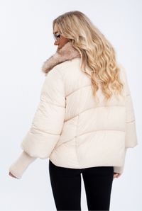 Paige Puffer Jacket In Beige