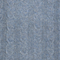 Cable Front 1/4 Zip Sweater In Misty Blue