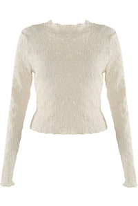 Talia Textured Top In Cream