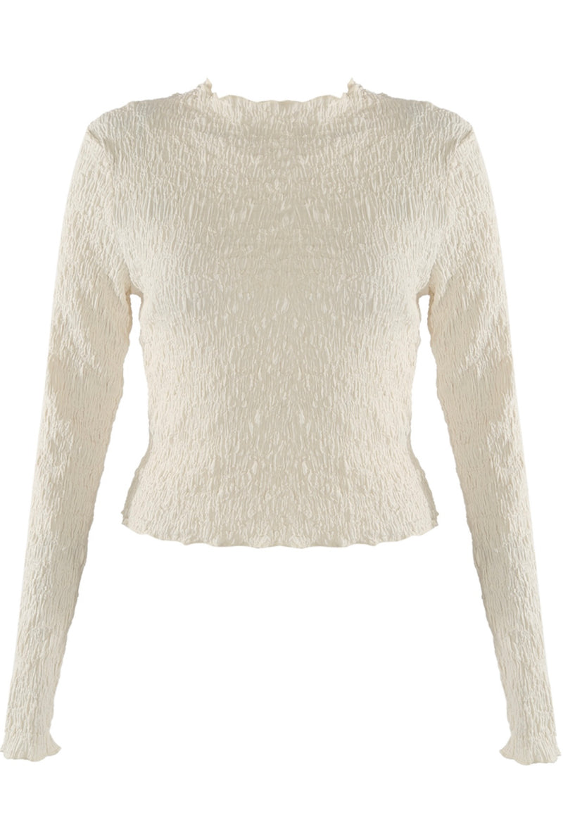 Talia Textured Top In Cream