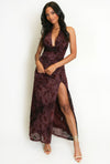 Blair Maxi Dress In Burgundy