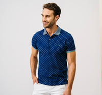 Dario Beltran Pique Polo Shirt In Navy/Green