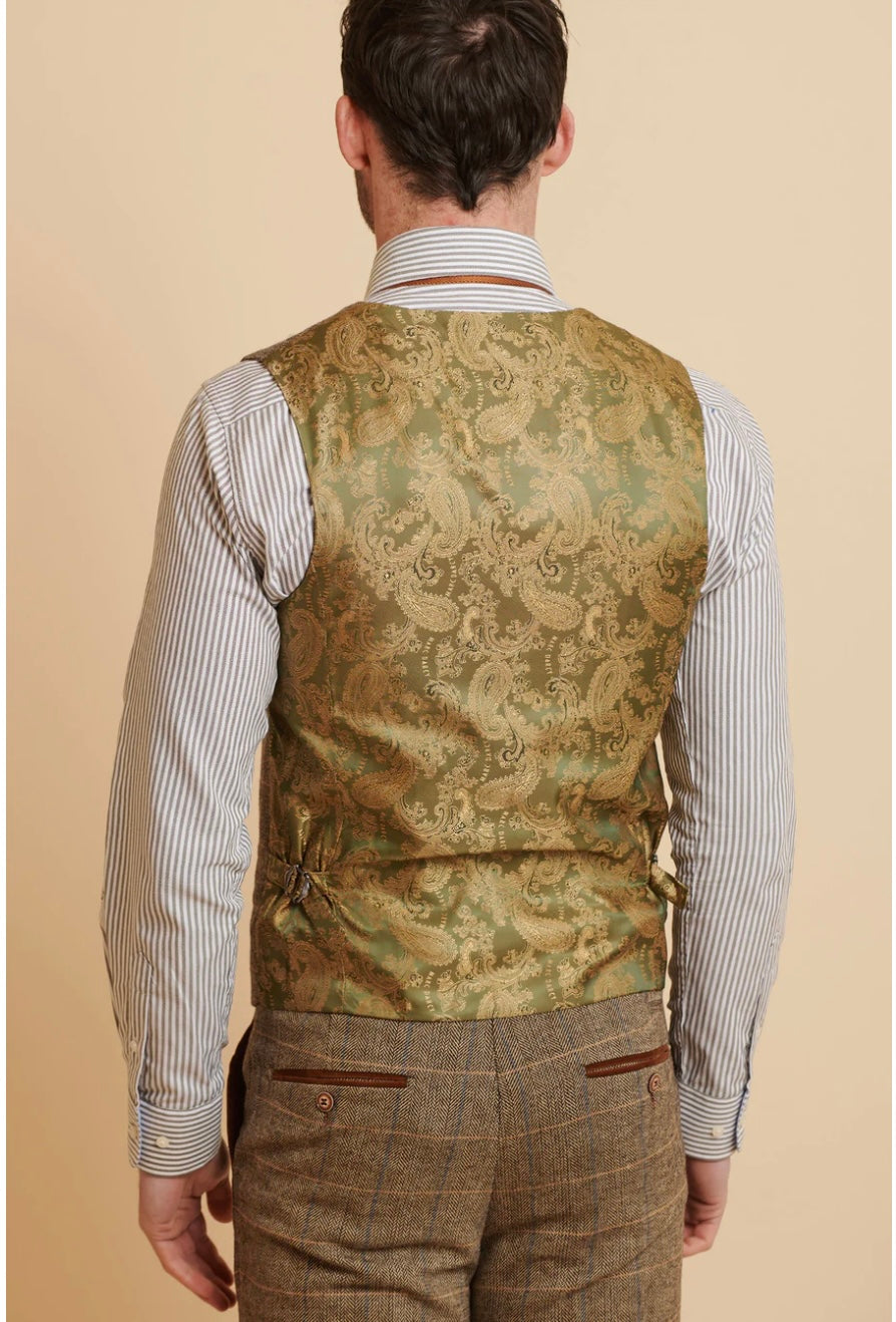 Marc Darcy Ted Waistcoat In Tan