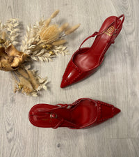 Red Patent Pointed Heels