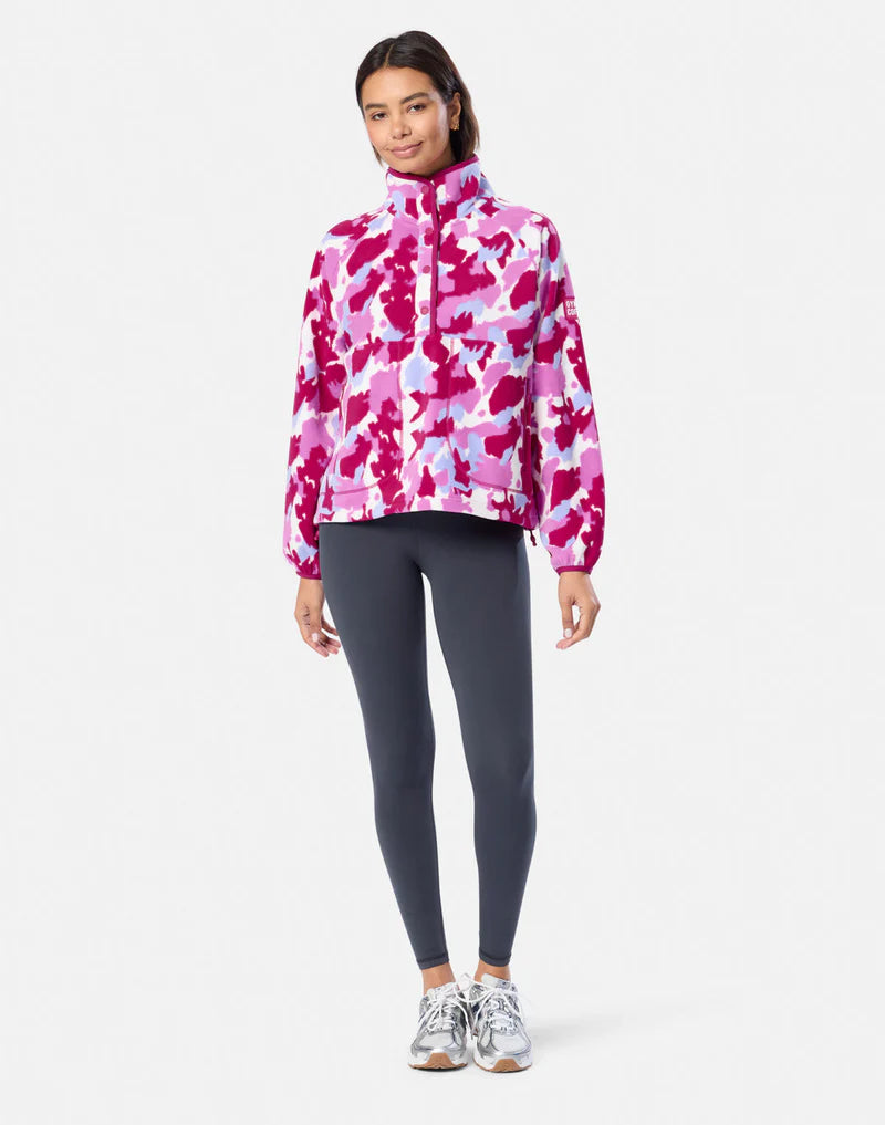 Gym Plus Coffee Snap Polar Fleece In Pink Pop
