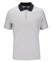 Guide London Herringbone Polo Shirt In Navy