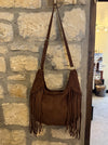 Faux Suede Tassel Bag In Chocolate