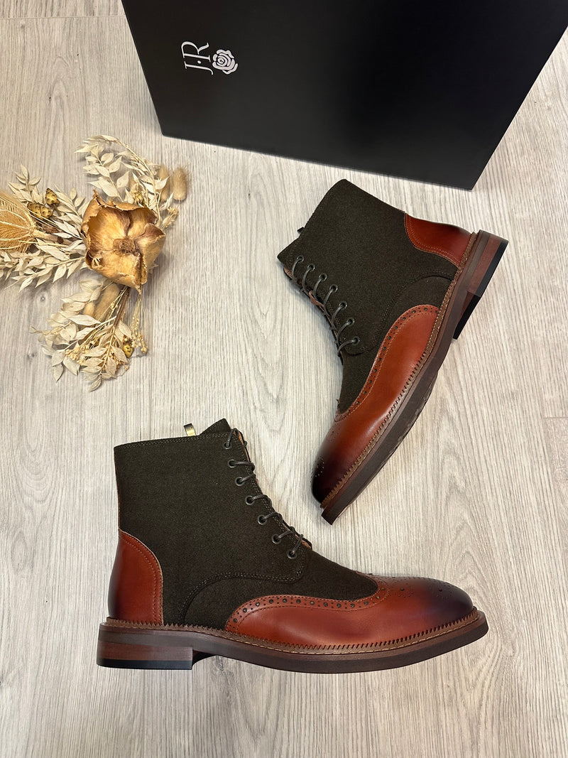 Justin Reess Cliford Boots In Brown/Green