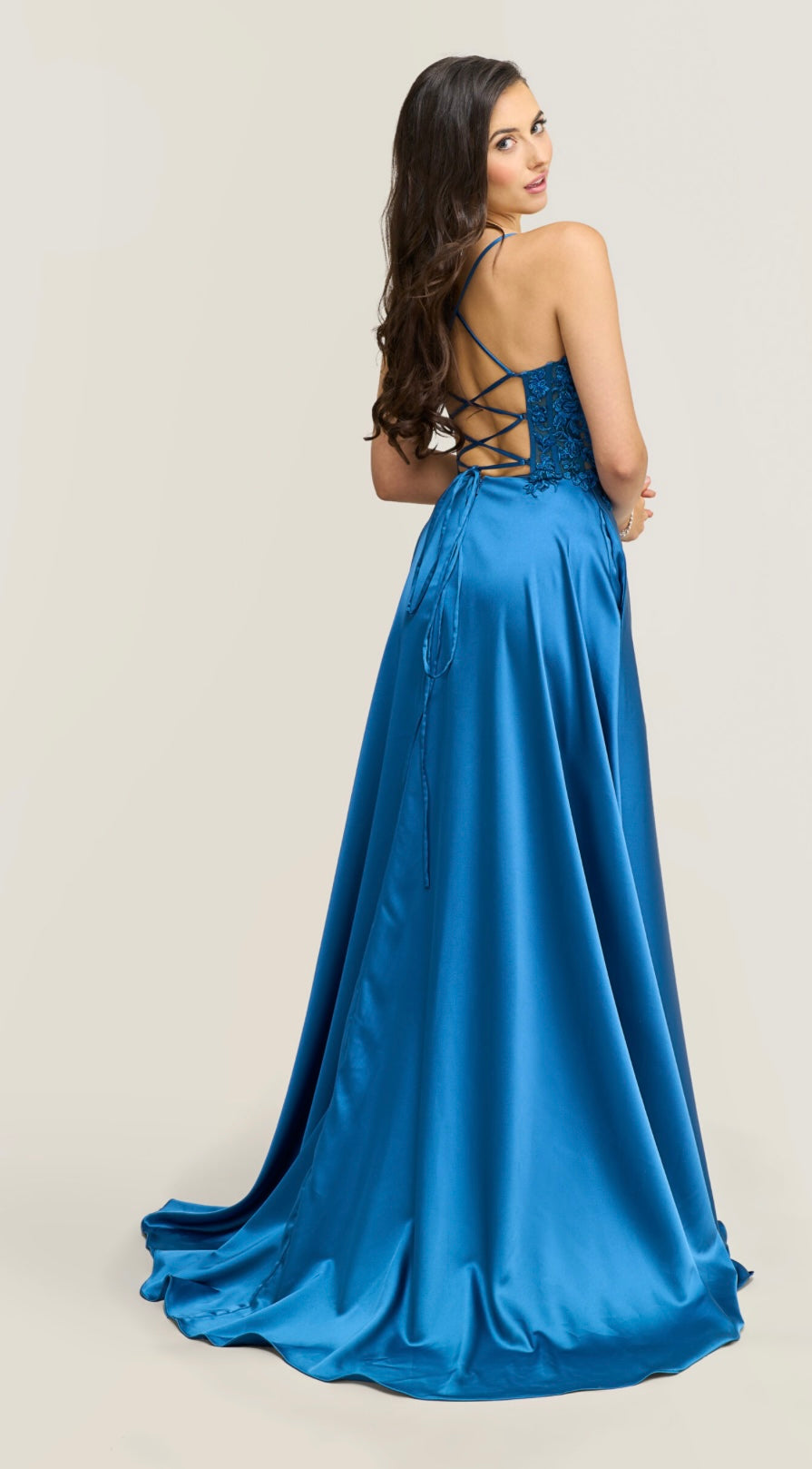 Jora Collections Full Skirt Prom Dress In Teal