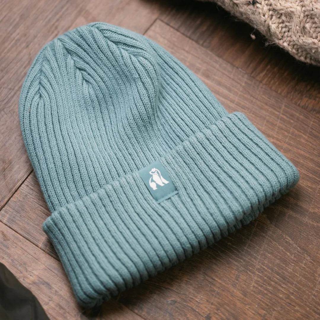 Organic Cotton Beanie In Turquoise