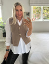 Tia Waistcoat in Taupe