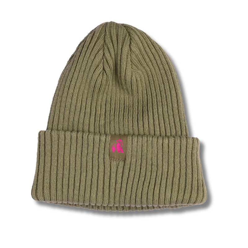 Organic Cotton Beanie In Olive