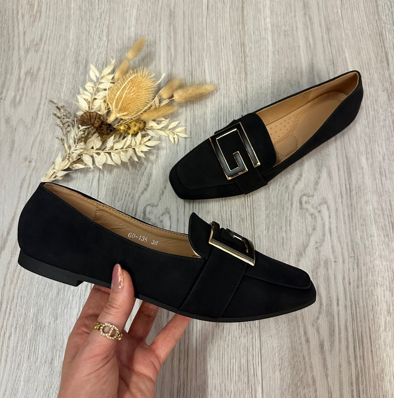 Rosie Suede Loafer In Black