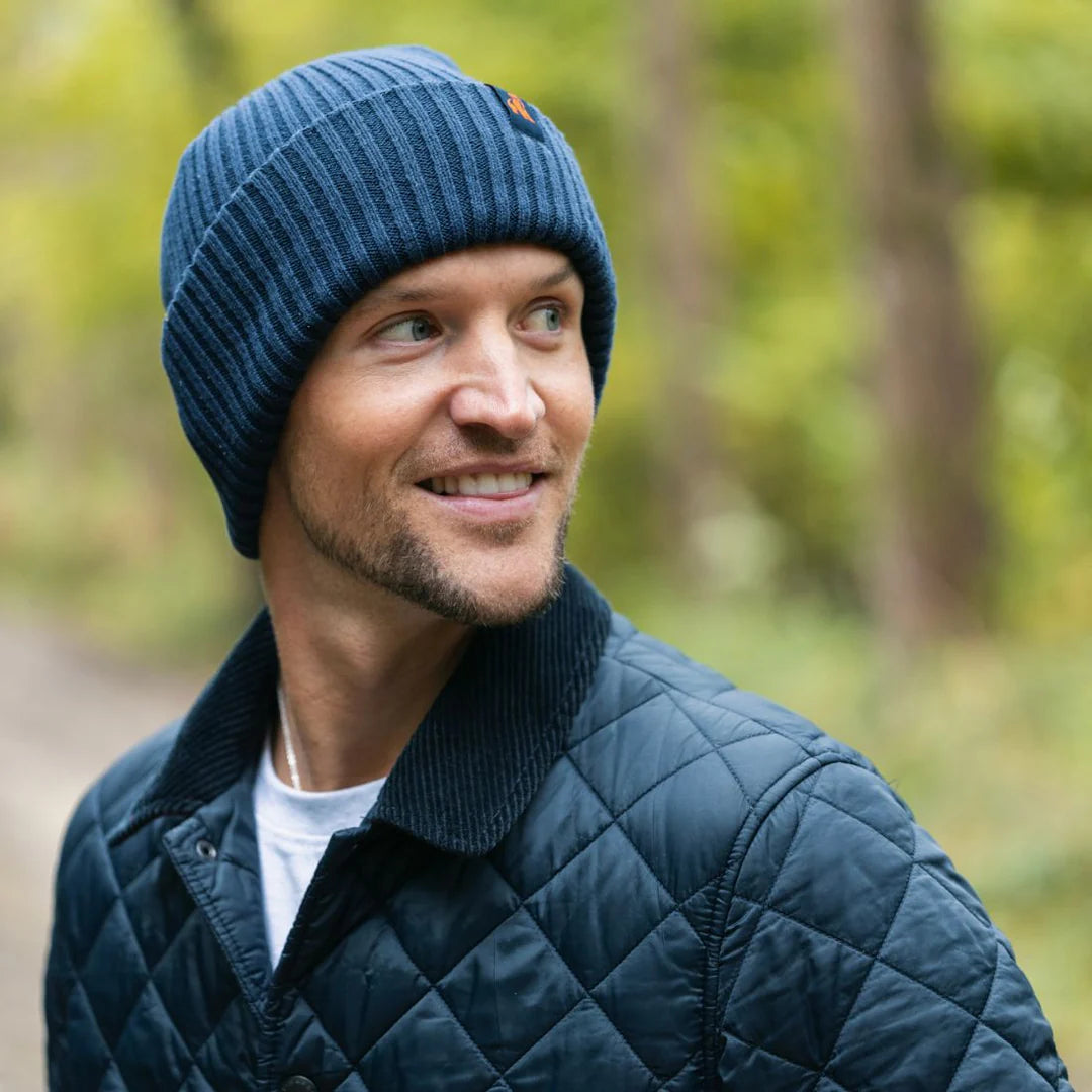 Organic Cotton Beanie In Navy
