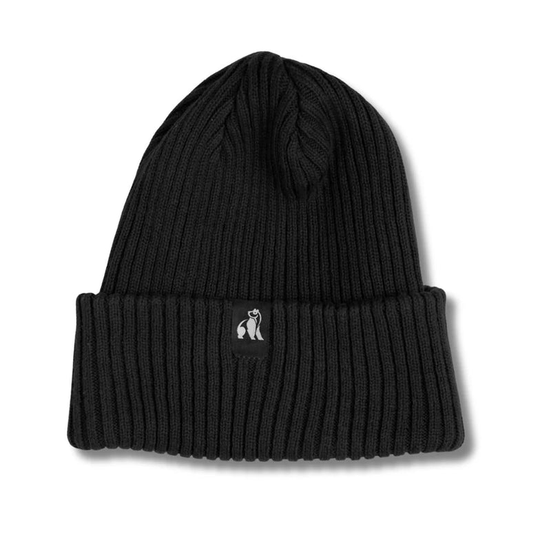 Organic Cotton Beanie In Black/Charcoal