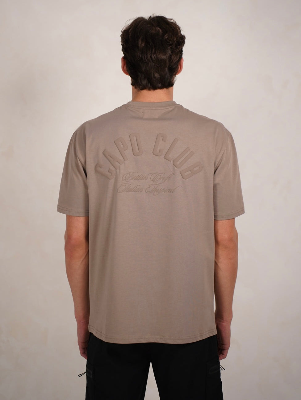 Capo Club Script T-Shirt In Tonal Mushroom