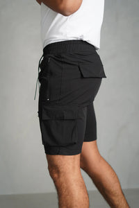 Capo Lightweight Cargo Shorts In Black