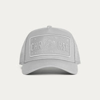 Christian Rose Iconic II Trucker Cap In Ice Grey
