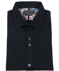 Guide London Soft Cotton Shirt In Navy