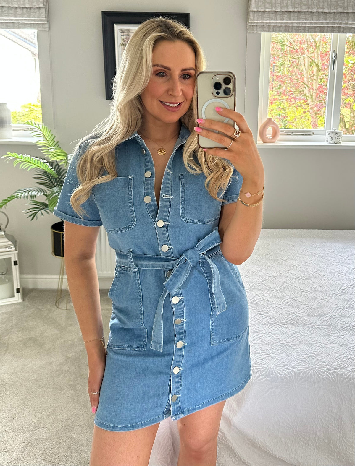 Dallas Belted Denim Dress