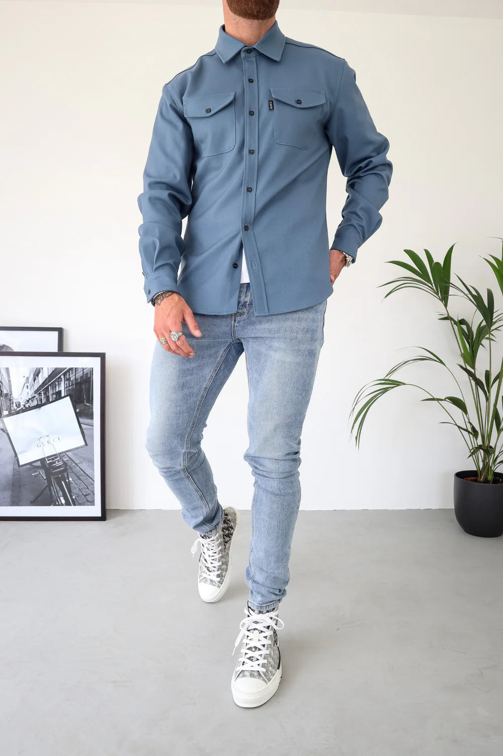 Capo Overshirt In Steel Blue