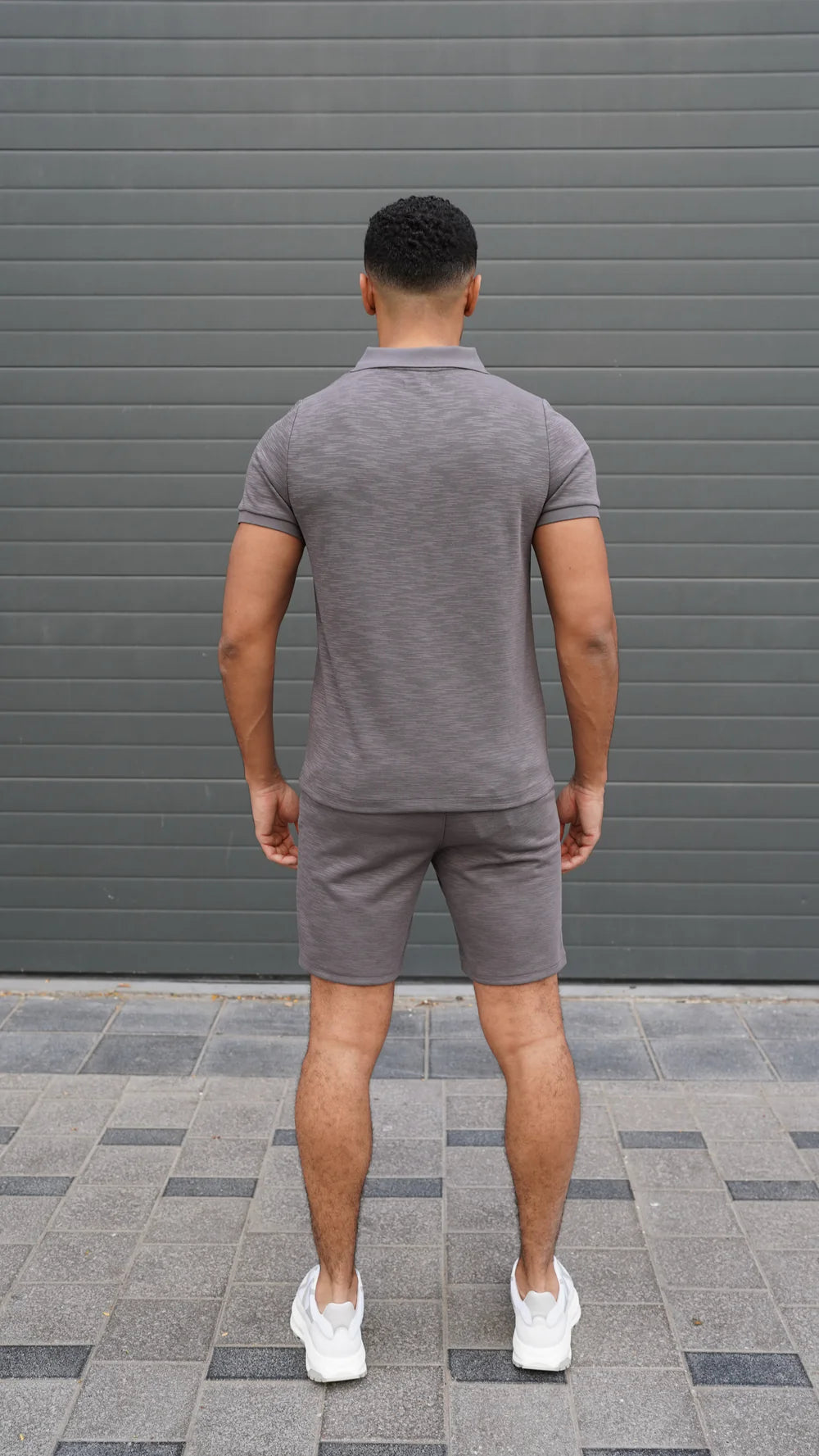 Capo Jersey Slub Polo Shirt In Charcoal