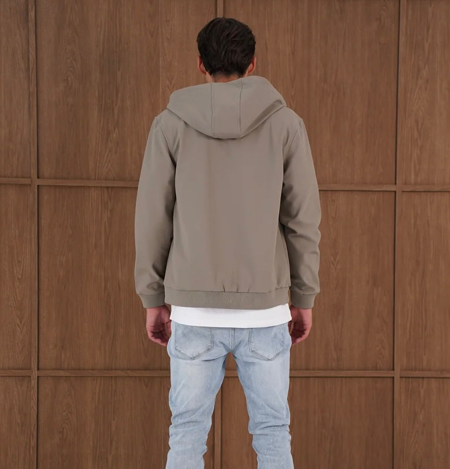 Capo Soft Shell Hood Jacket In Olive